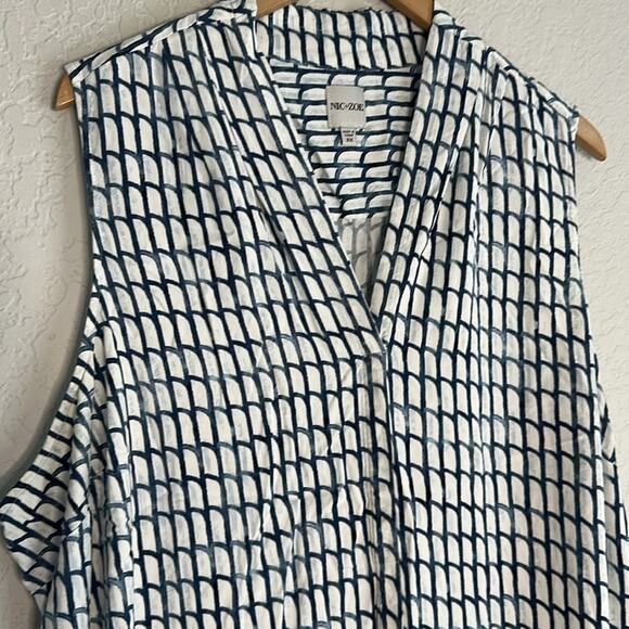 NIC+ZOE Lattice Live In Tank Top Blue White Size 3X Rayon Preppy Casual Office - Picture 3 of 7